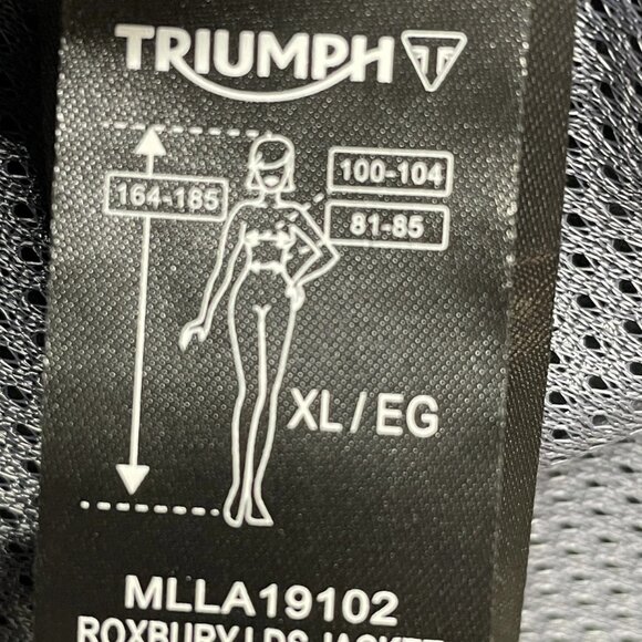 NEW TRIUMPH Women’s Roxbury Leather Motorcycle Jacket Size XL Black - Picture 4 of 8